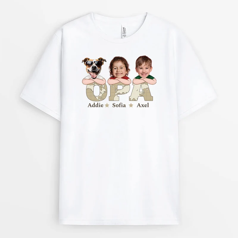 Papa Und Kinder Weltkarte - Personalisiertes Geschenk | T-Shirt für Papas