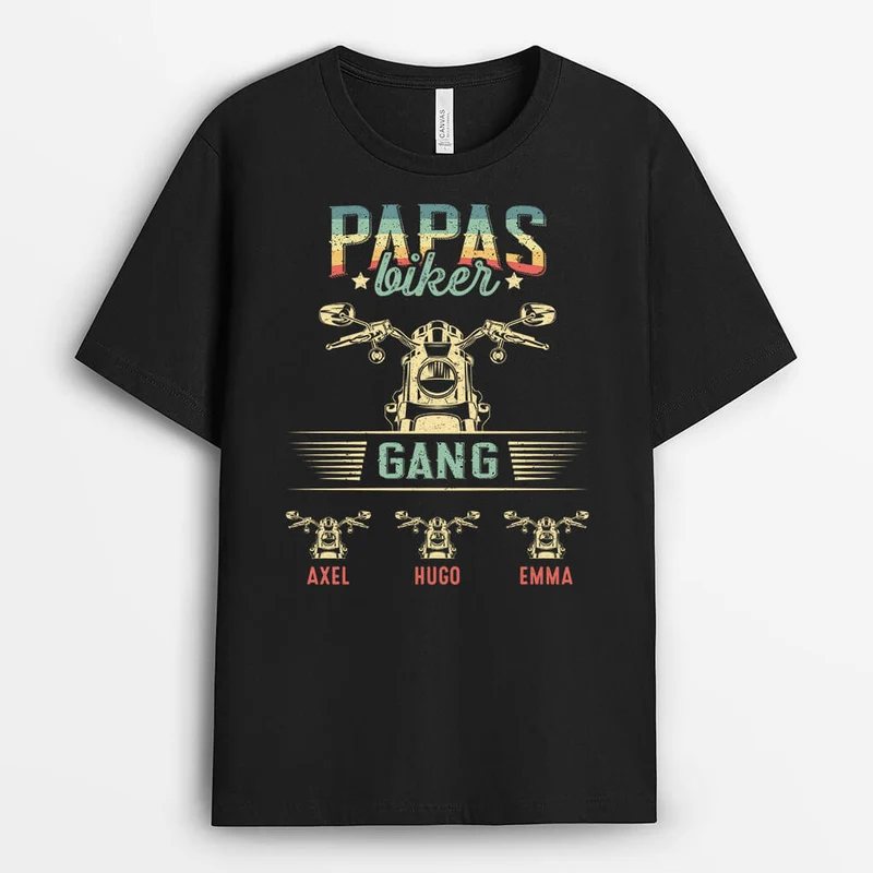 Papas/Opas Biker Gang - Personalisiertes Geschenk | T-Shirt für Herren