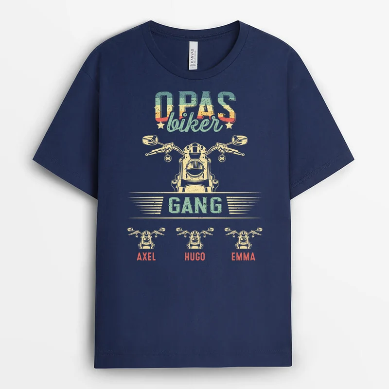 Papas/Opas Biker Gang - Personalisiertes Geschenk | T-Shirt für Herren