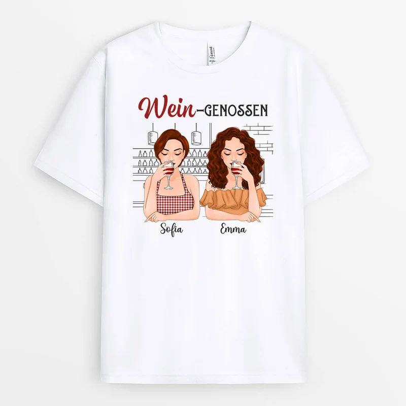 Wein Genossen - Personalisiertes Geschenk | T-shirt Für Freunde