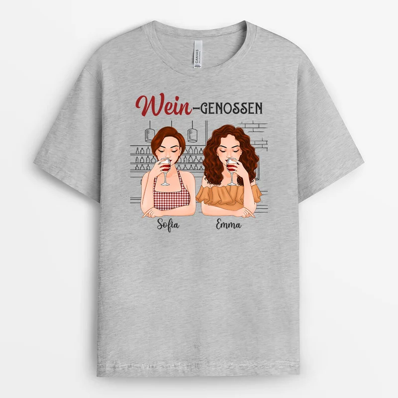 Wein Genossen - Personalisiertes Geschenk | T-shirt Für Freunde