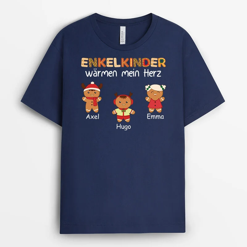 Enkelkinder Als Lebkuchen Wärmen Mein Herz - Personalisiertes Geschenk | T-shirt für Großeltern