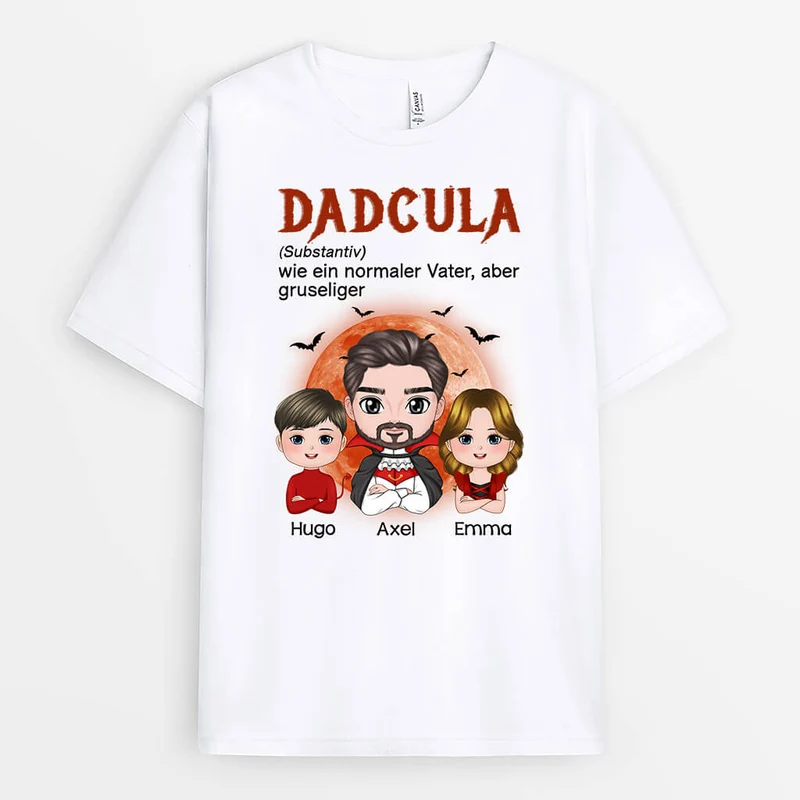Papa Dracula - Personalisiertes Geschenk | T-shirt für Papas