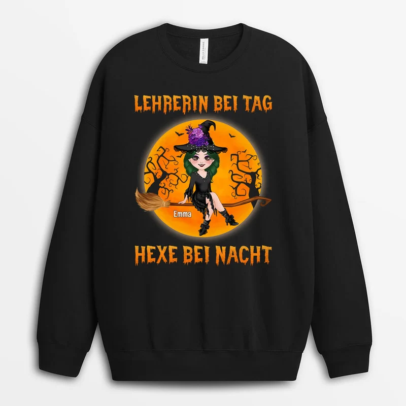 Krankenschwester Bei Tag Hexe Bei Nacht - Personalisiertes Geschenk | Pullover für Krankenschwester