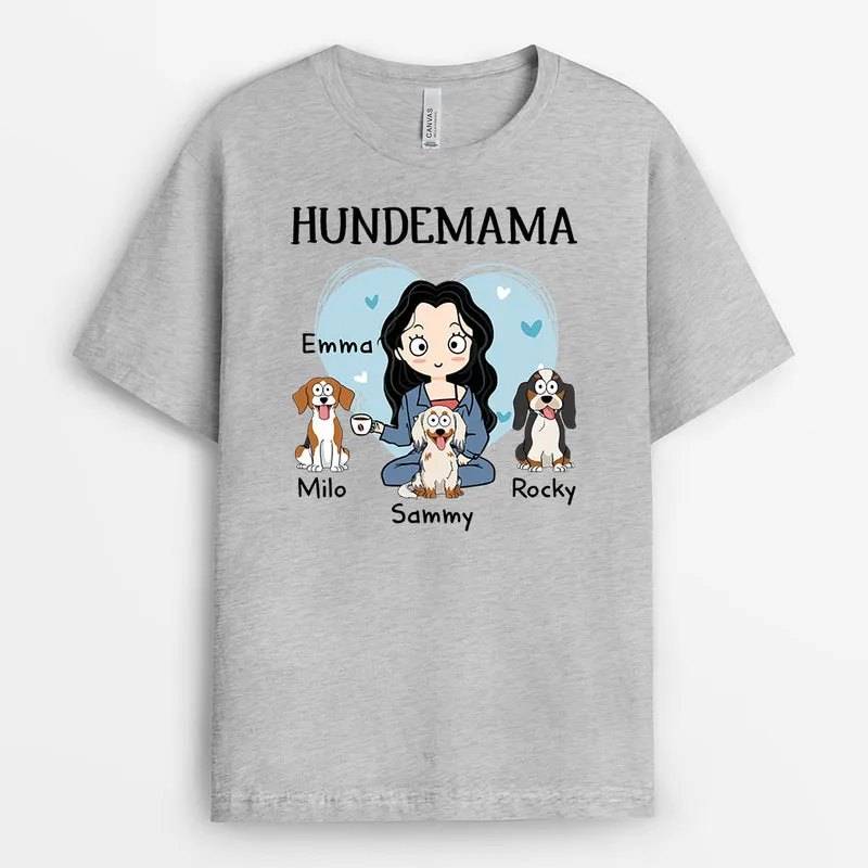 Hundemama Mit Blumen - Personalisiertes Geschenk | T-shirt für Hundeliebhaber