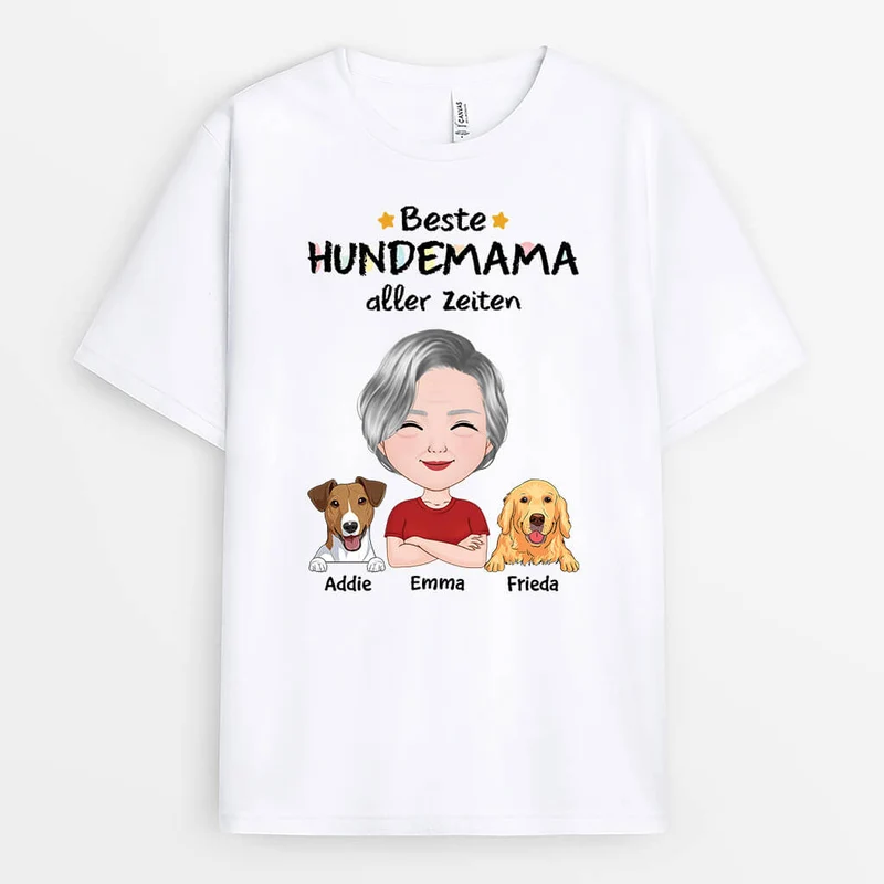 Beste Hundemama Der Welt - Personalisiertes Geschenk | T-shirt für Hundeliebhaber