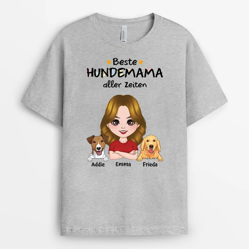 Beste Hundemama Der Welt - Personalisiertes Geschenk | T-shirt für Hundeliebhaber