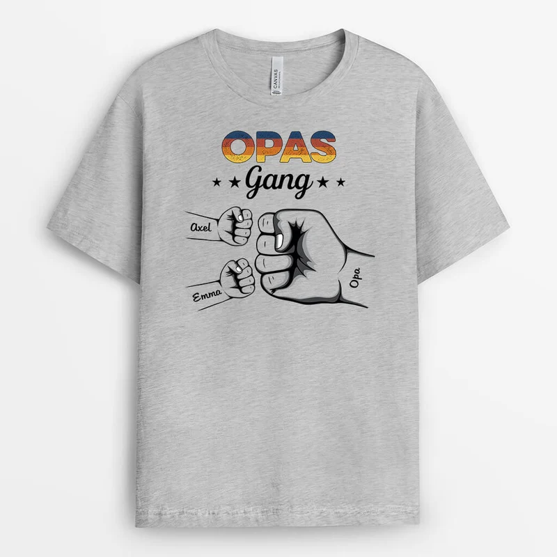 Papas Bande Mit Faust - Personalisiertes Geschenk | T-shirt für Papas