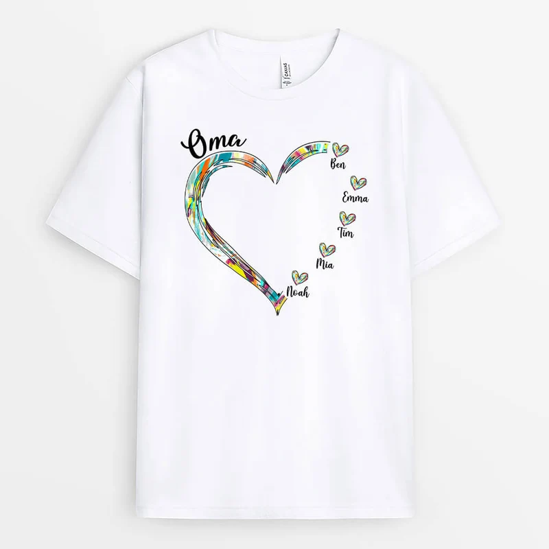Mama Herz - Personalisiertes Geschenk | T-Shirt für Omas/Mamas