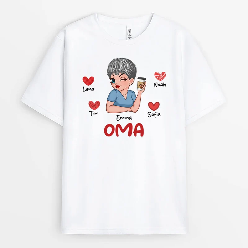 Mama Charmante Mit Rotes Herz - Personalisiertes Geschenk | T-Shirt für Mamas