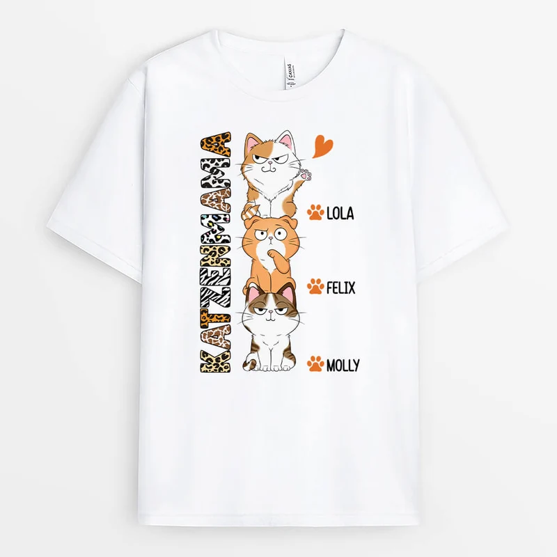 Coole Katzenmama Katzenpapa - Personalisiertes Geschenk | T-shirt für Katzenliebhaber