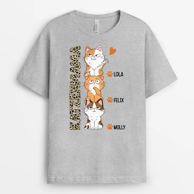 Coole Katzenmama Katzenpapa - Personalisiertes Geschenk | T-shirt für Katzenliebhaber