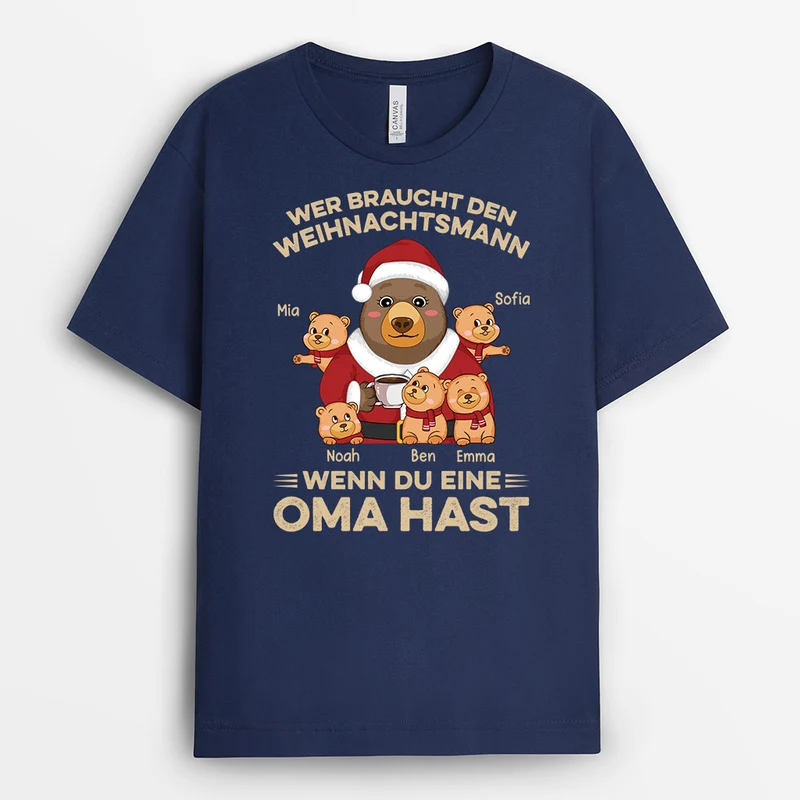 Wer Braucht Den Weihnachtsmann Wenn Man Opa Hat - Personalisiertes Geschenk | T-shirt für Opas