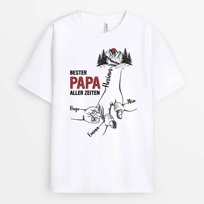 Bester Papa/Opa - Personalisiertes Geschenk | T-shirt für Papas/Opas