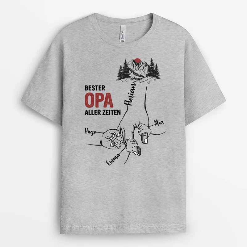 Bester Papa/Opa - Personalisiertes Geschenk | T-shirt für Papas/Opas