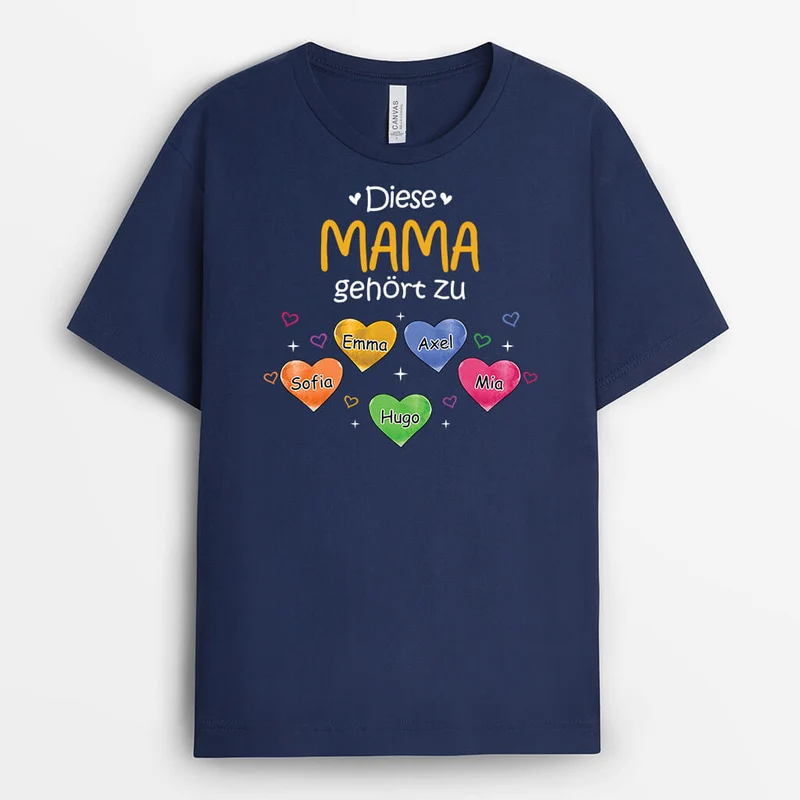 Diese Oma/Mama gehört zu mit Wasserherz - Personalisiertes Geschenk | T-shirt für Mamas/Omas