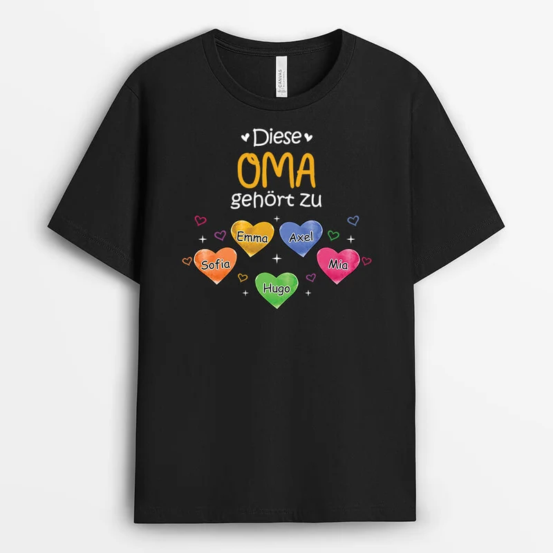 Diese Oma/Mama gehört zu mit Wasserherz - Personalisiertes Geschenk | T-shirt für Mamas/Omas