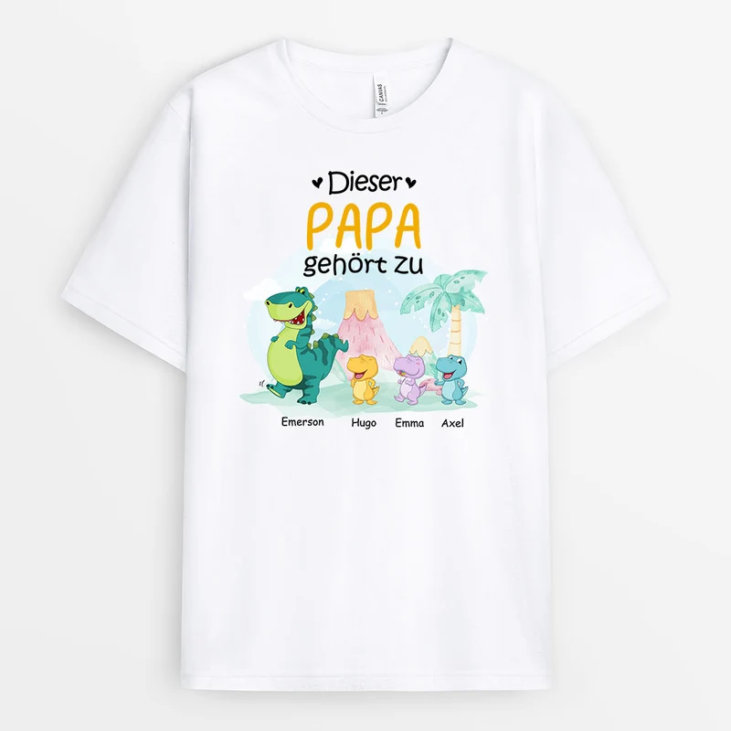 Dieser Opa Papa Gehört Zu Saurier - Personalisierte Geschenke | T-Shirt für Papa/Opa