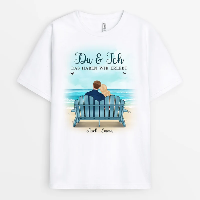 Du & Ich Am Meer - Personalisierte Geschenke | T-Shirt für Paare/Pärchen