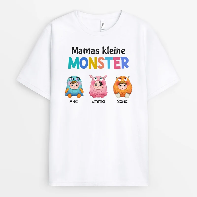 Mamas Kleine Monster - Personalisierte Geschenke | T-Shirt für Mama/Oma