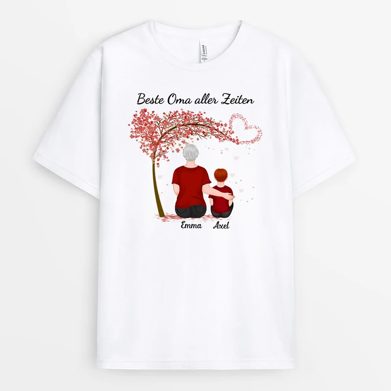 Beste Mama Oma - Personalisierte Geschenke | T-Shirt für Mama/Oma