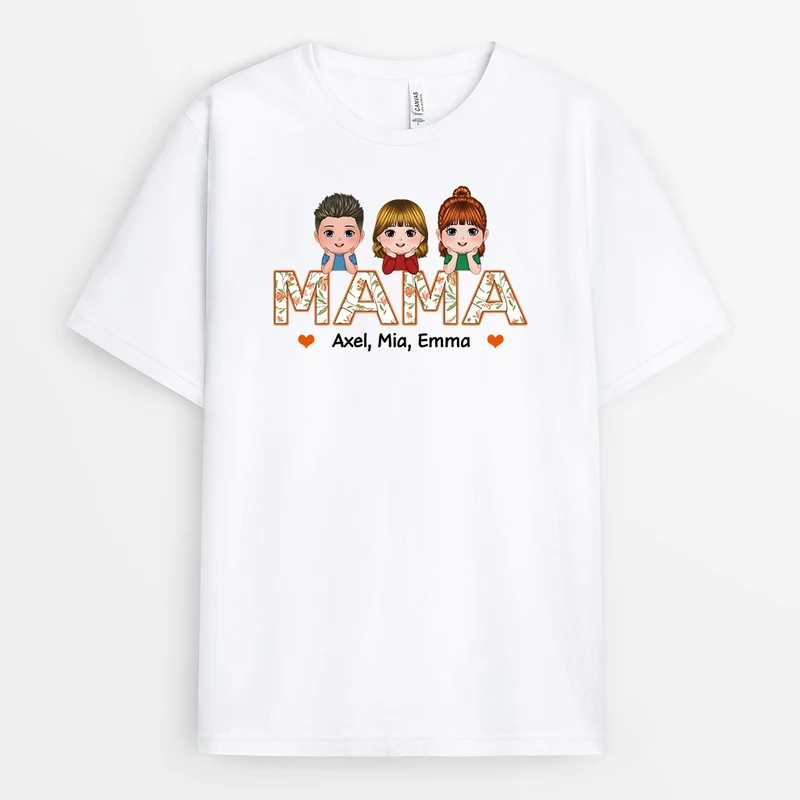 Blumige Mama - Personalisierte Geschenke | T-Shirt für Mama/Oma