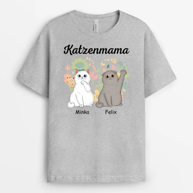 Katzenmama - Personalisierte Geschenke | T-Shirt für Katzenbesitzer