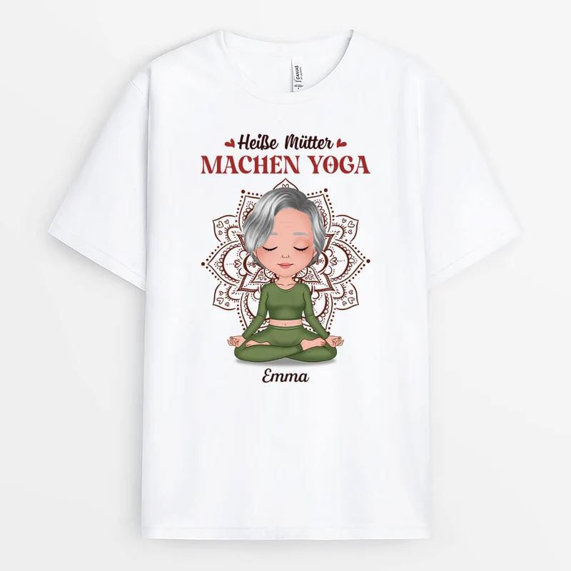 Heiße Mütter Machen Yoga - Personalisiertes Geschenk | T-shirt für Mamas