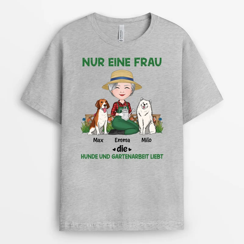 Nur Eine Frau Die Hunde Liebt - Personalisierte Geschenke | T-Shirt für Hundeliebhaber