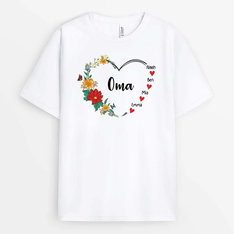 Liebe Oma - Personalisiertes Geschenk | T-shirt für Omas