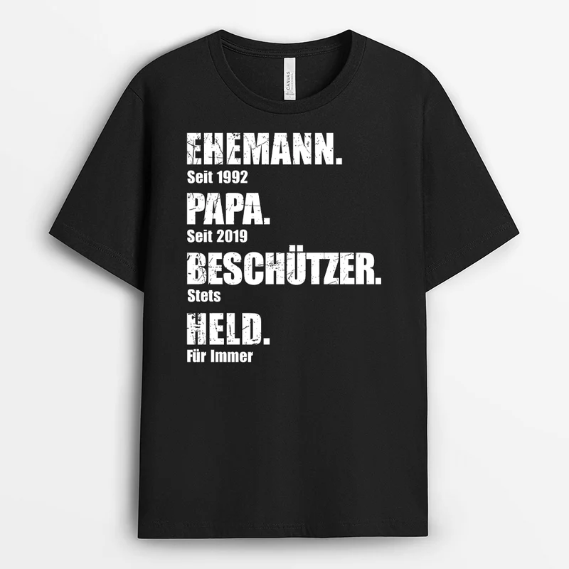 Ehemann Papa Beschützer Held - Personalisiertes Geschenk | T-shirt für Herren