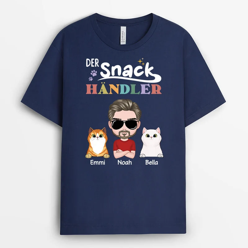 Der Snackhändler - Personalisiertes Geschenk | T-shirt für Katzenliebhaber