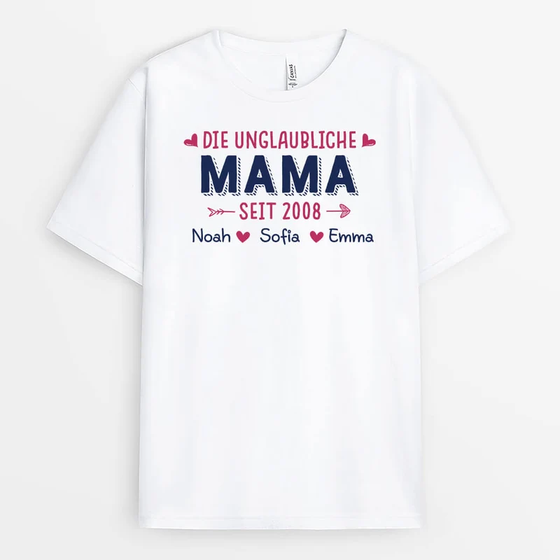 Die Unglaubliche Mama - Personalisiertes Geschenk | T-Shirt für Mamas