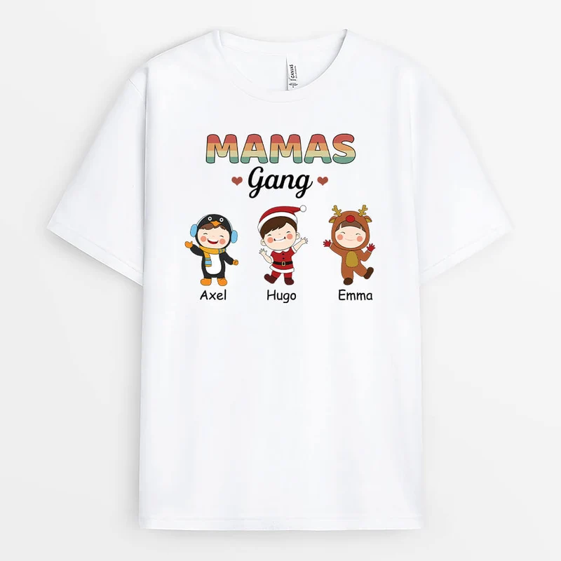 Mamas Bande Zu Weihnachten - Personalisiertes Geschenk | T-shirt für Mamas