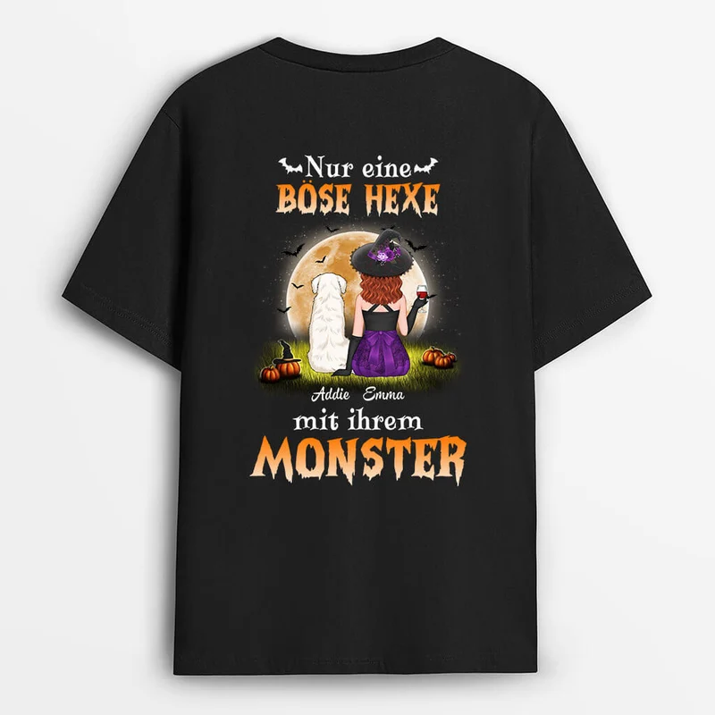 Nur eine böse Hexe mit ihren Monstern - Personalisiertes Geschenk | T-shirts für Halloween