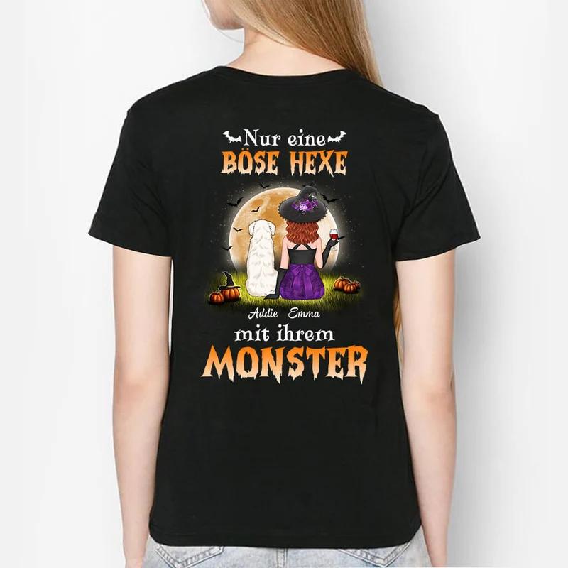 Nur eine böse Hexe mit ihren Monstern - Personalisiertes Geschenk | T-shirts für Halloween