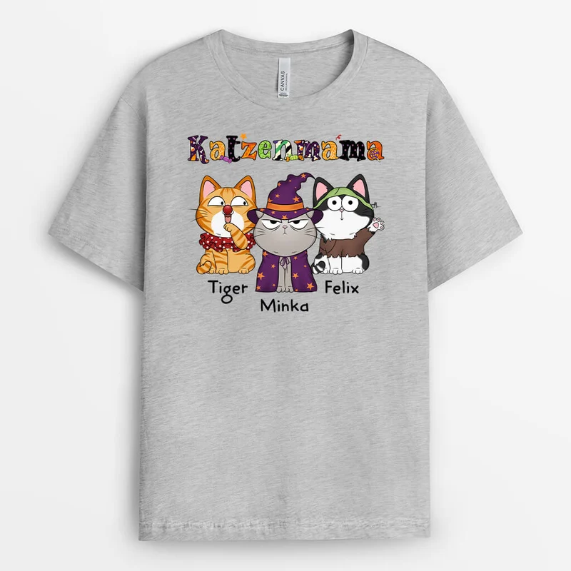Katzenmama - Personalisiertes Geschenk | T-shirts für Halloween