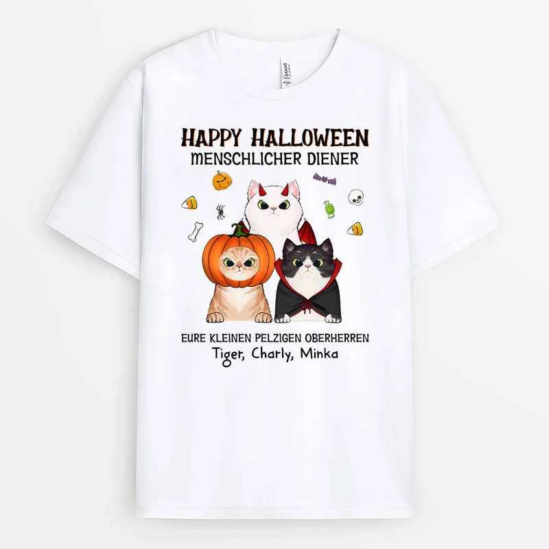 Happy Halloween Menschlicher Diener - Personalisiertes Geschenk | T-shirt für Halloween