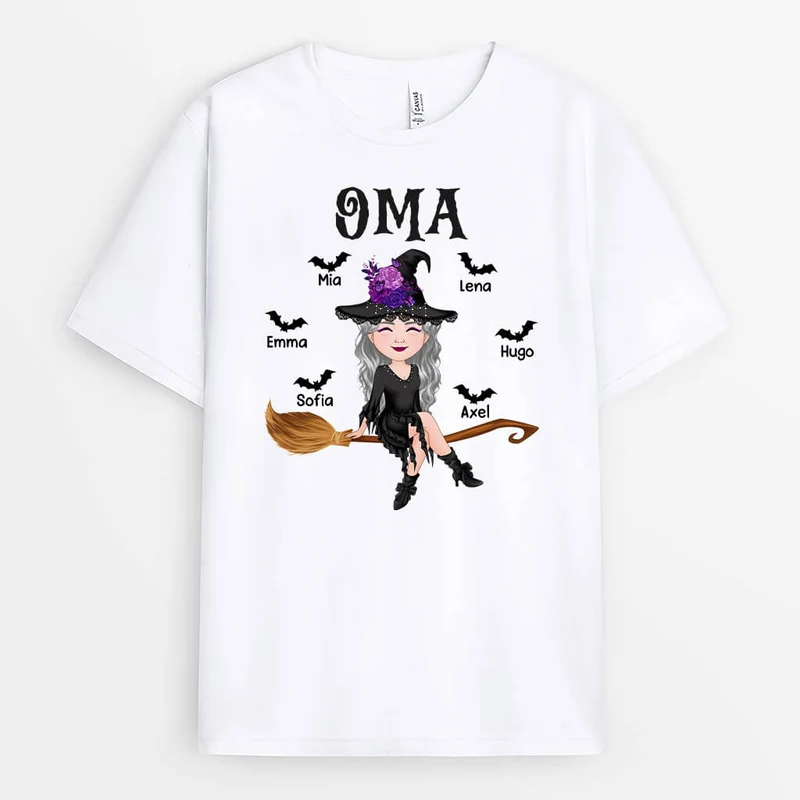 Oma Hexe Halloween - Personalisiertes Geschenk | T-shirt für Halloween