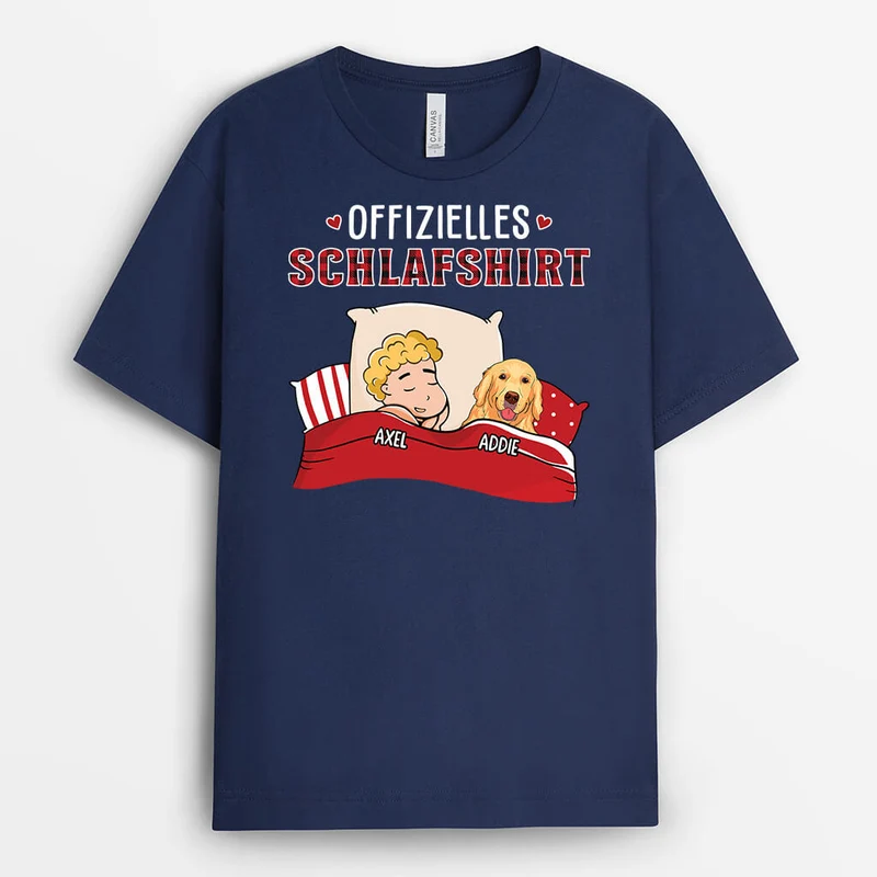 Offizielles Schlafshirt Mit Hunden - Personalisiertes Geschenk | T-shirt für Hundeliebhaber