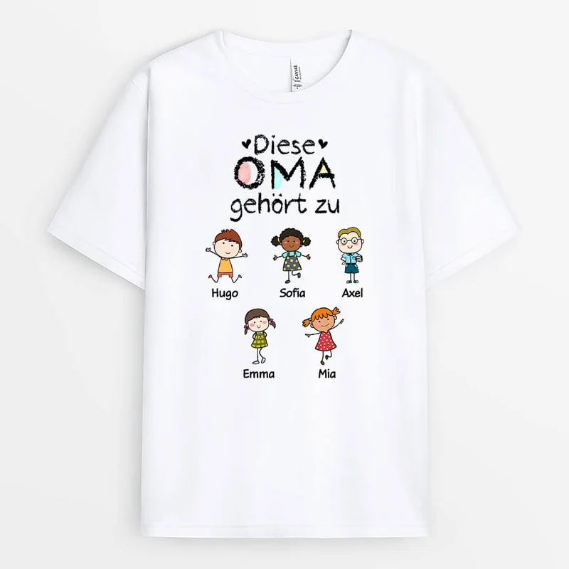 Diese Mama Oma Gehört Zu - Personalisiertes Geschenk | T-shirt für Mamas/Omas