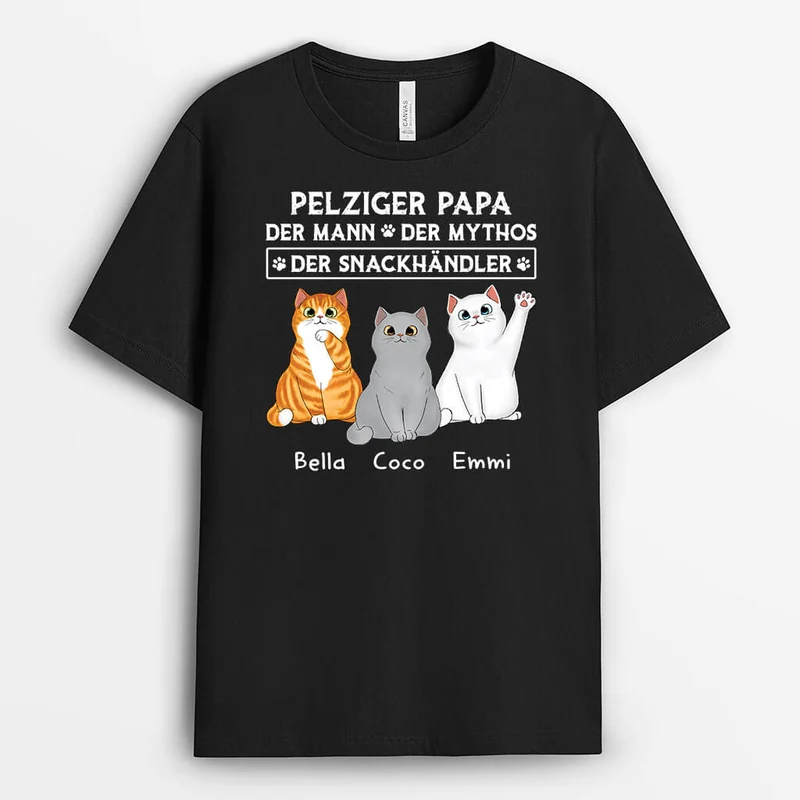 Der Mann Die Legend Der Snack-Dealer Mit Katzen - Personalisiertes Geschenk | T-shirt für Katzenliebhaber