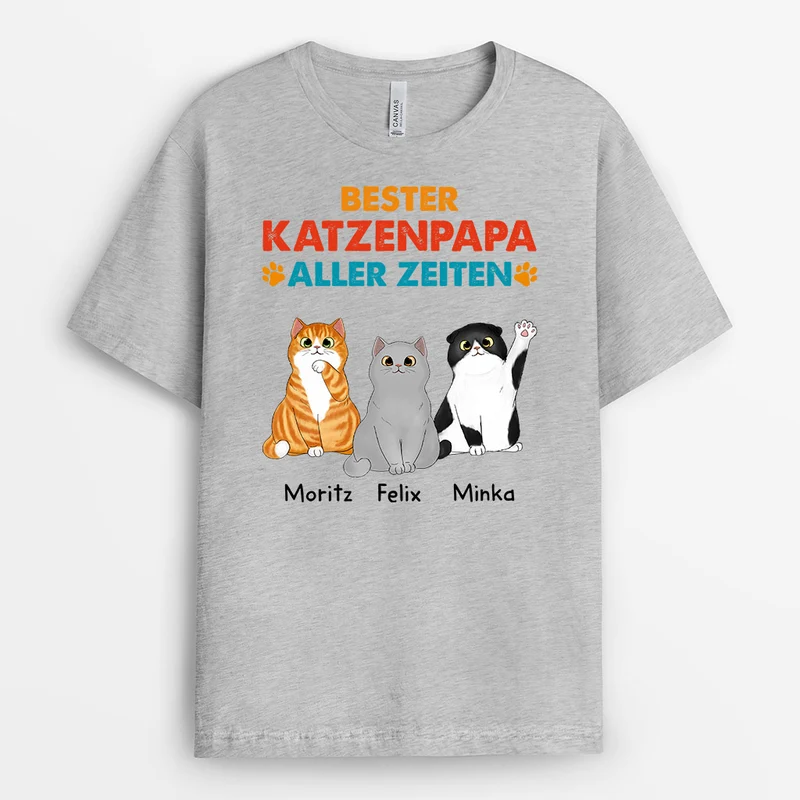 Beste Katzenama Bester Katzenapa Aller Zeiten - Personalisierte Geschenke | T-Shirt für Katzenbesitzer