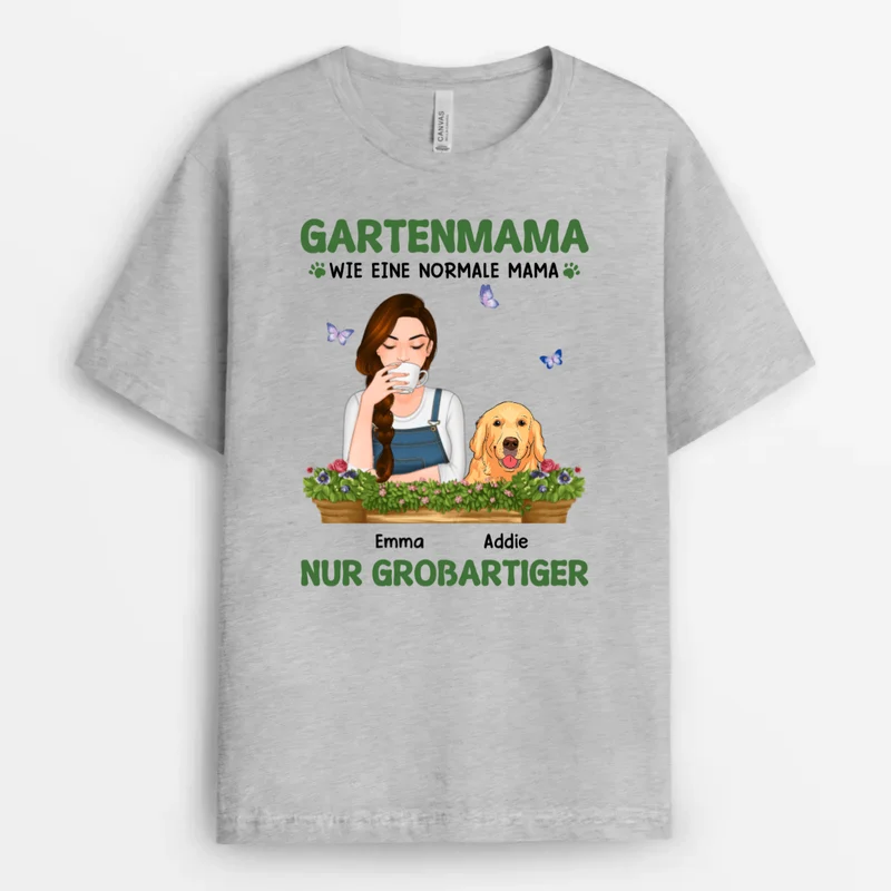 Gärtnernde Mutter - Personalisierte Geschenke | T-Shirt für Hundeliebhaber