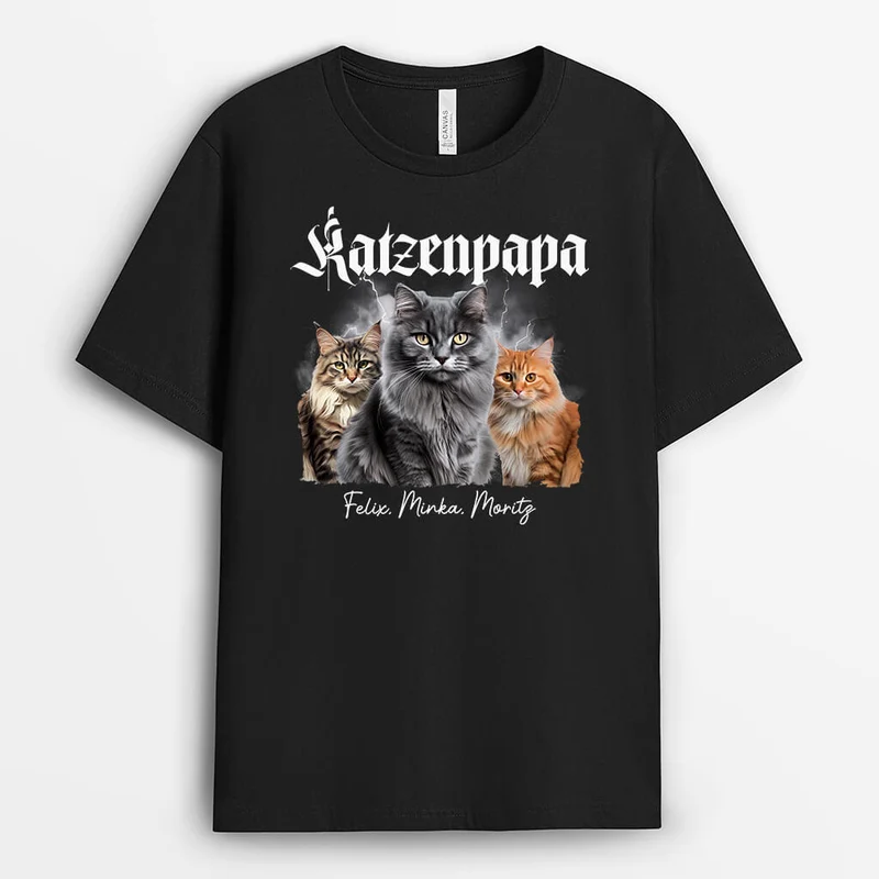 Katzenpapa/Katzenmama - Personalisiertes Geschenk | T-shirt für Katzenliebhaber