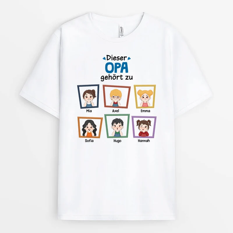 Dieser Papa/Opa Gehört Zu - Personalisiertes Geschenk | T-shirt für Herren