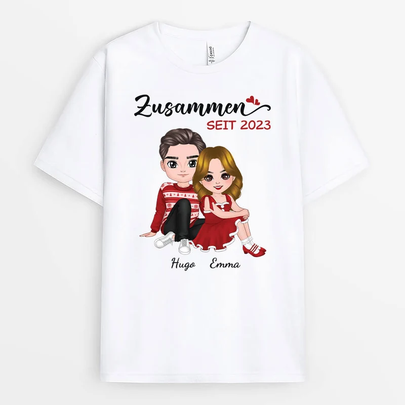 Zusammen Seit Weihnachten - Personalisiertes Geschenk | T-shirt für Paare