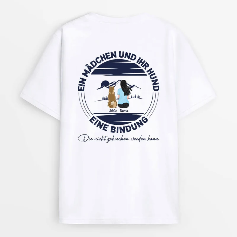 Personalisierter Ein Mädchen Und Ihr Süßer Hund T-shirt