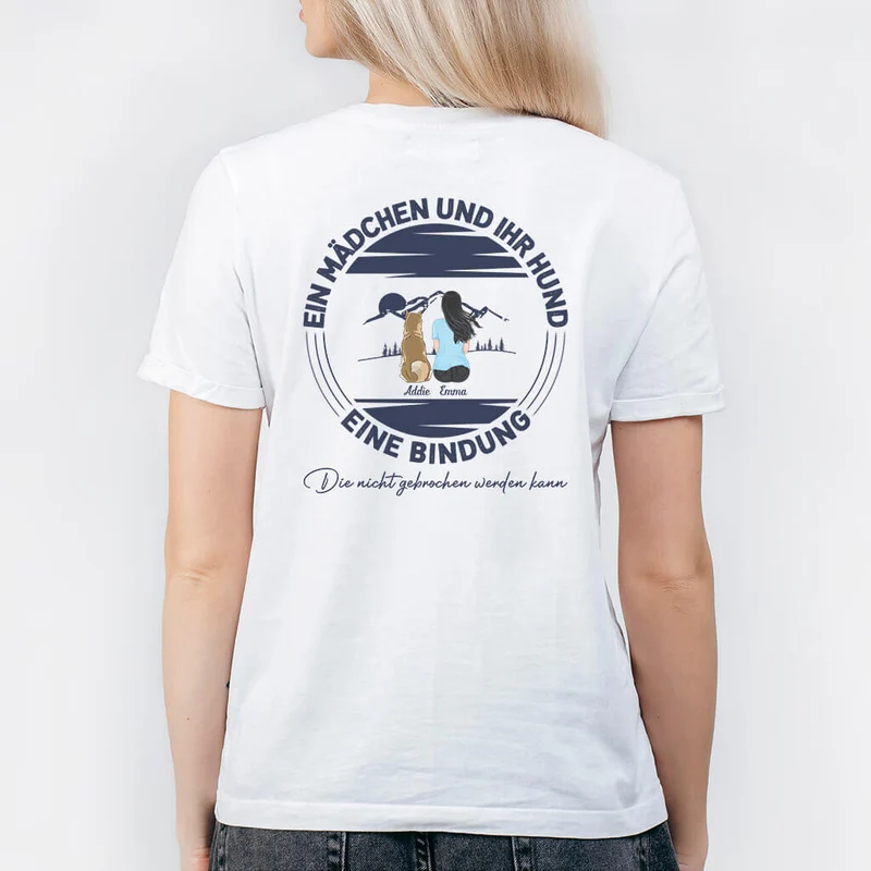 Personalisierter Ein Mädchen Und Ihr Süßer Hund T-shirt