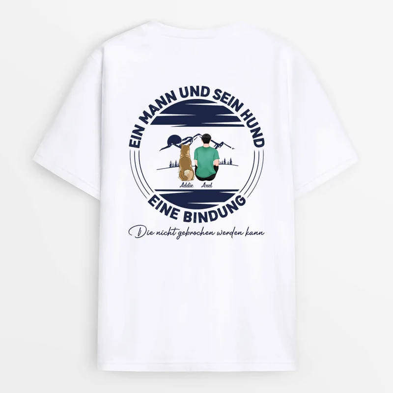Personalisiertes Ein Mann Und Sein Süßer Hund T-shirt